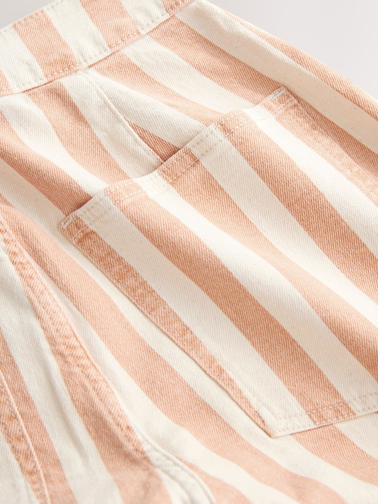Orange/White Stripe Lightweight Denim Patch Pocket Cropped Jeans - Image 9 of 9