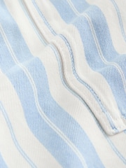 Blue and White Striped Pull-On Utility Denim Shorts - Image 3 of 4