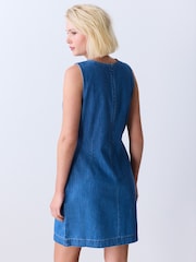 Mid Blue Mini Shift Denim Dress - Image 3 of 4