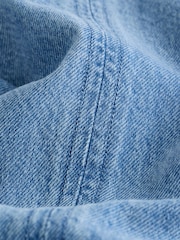 Light Blue Seamed Sleeveless Denim Maxi Dress - Image 6 of 7