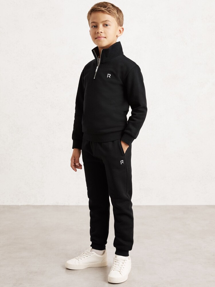 Reiss Black Sulley Top & Joggers Set - Image 1 of 4 Reiss Black Sulley Top & Joggers Set - Image 1 of 4