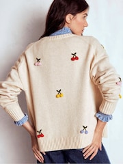 Boden Natural Natalie Embroidered Cardigan K1112 - Image 2 of 7
