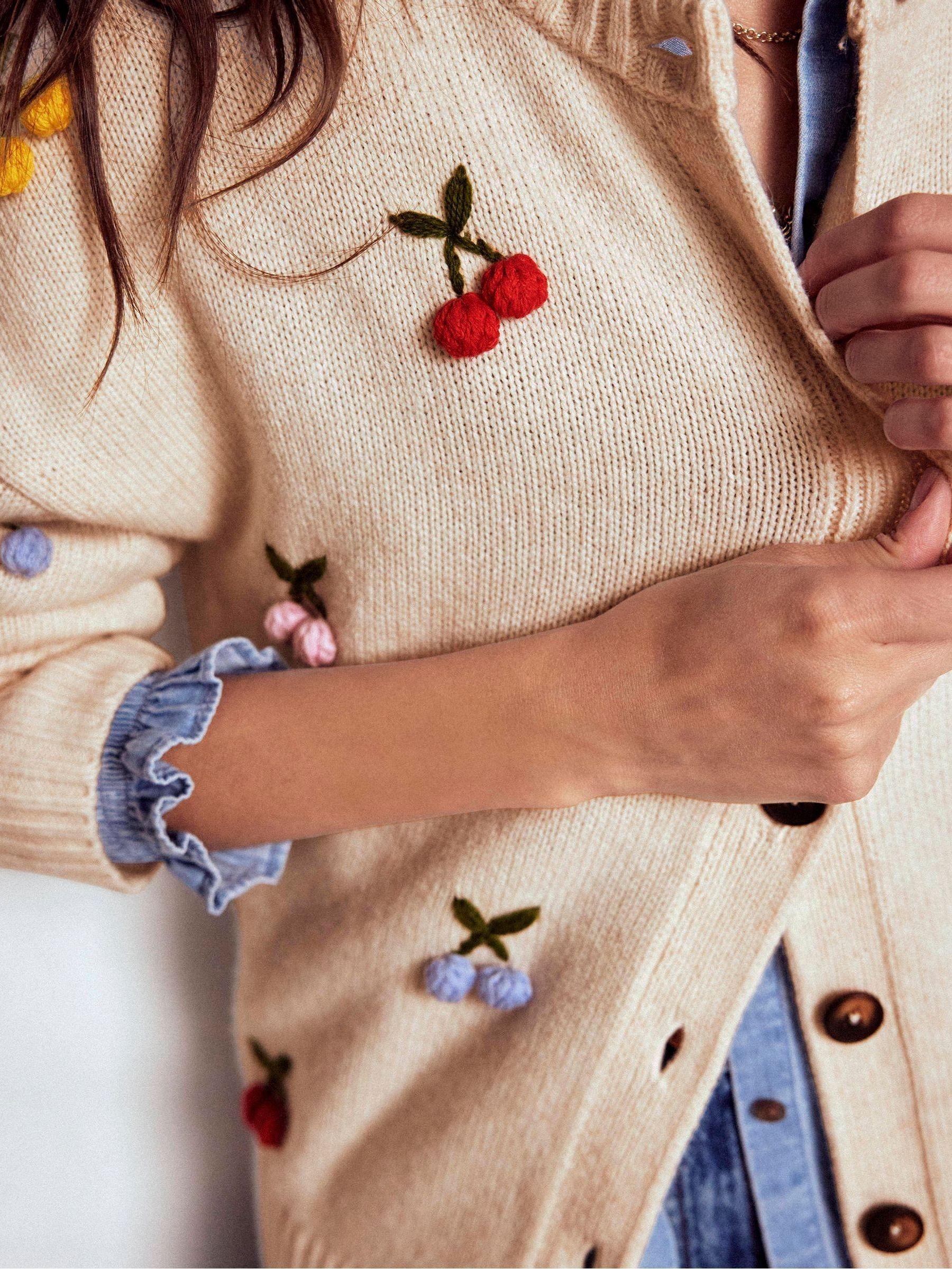Buy Boden Natural Natalie Embroidered Cardigan K1112 from Next USA