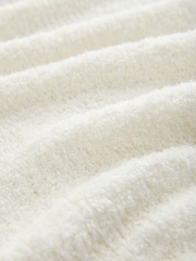 White/Red Tipped Cotton Rich Towelling Knit Crew Neck Jumper - Image 2 of 3