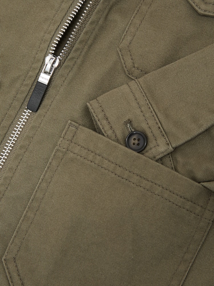 Reiss Khaki Nevis 3-9 yrs Cotton Zip-Through Utility Jacket - Image 5 of 5 Reiss Khaki Nevis 3-9 yrs Cotton Zip-Through Utility Jacket - Image 5 of 5