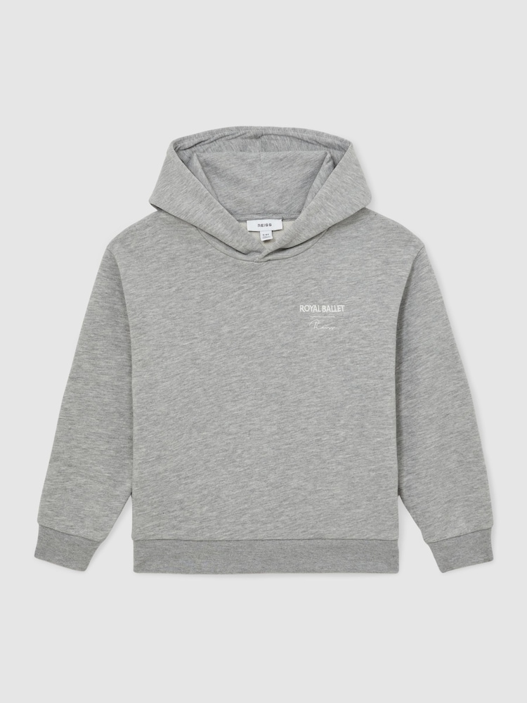Reiss Grey Melange Basque 13-14 yrs Reiss | Royal Ballet Logo Unisex Fit Hoodie - Image 1 of 5 Reiss Grey Melange Basque 13-14 yrs Reiss | Royal Ballet Logo Unisex Fit Hoodie - Image 1 of 5