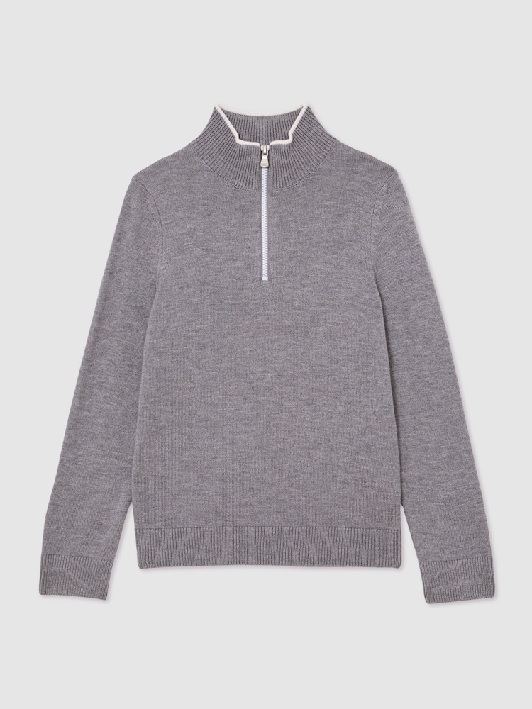 Reiss Grey/White Kip Sweatshirt - Image 1 of 4 Reiss Grey/White Kip Sweatshirt - Image 1 of 4