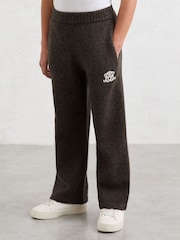 Reiss Chocolate Brown Blake 13-14 yrs Monogram Relaxed Wool-Blend Joggers Unisex Fit - Image 5 of 7