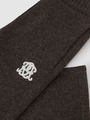 Reiss Chocolate Brown Blake 13-14 yrs Monogram Relaxed Wool-Blend Joggers Unisex Fit - Image 7 of 7