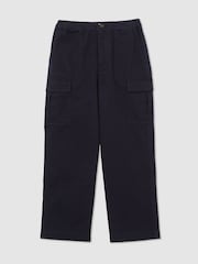 Reiss Navy Alpine 9-13 yrs Cotton Wide-Leg Cargo Trousers - Image 2 of 6