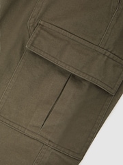 Reiss Khaki Helix 3-9 yrs Cotton Cuffed Cargo Trousers - Image 6 of 6