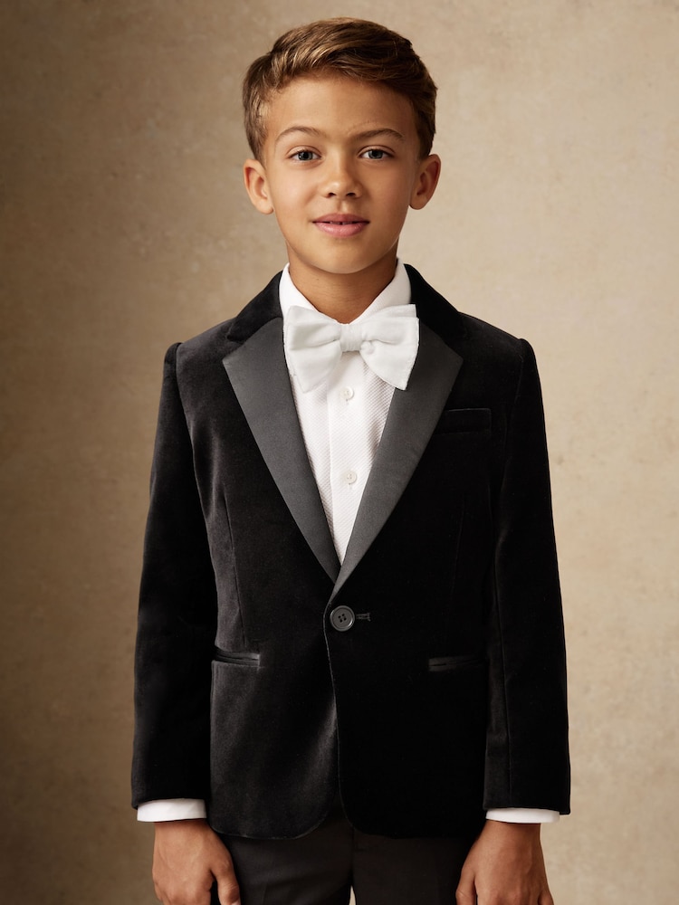 Reiss Ivory Hike Velvet Bow Tie - Image 2 of 5 Reiss Ivory Hike Velvet Bow Tie - Image 2 of 5