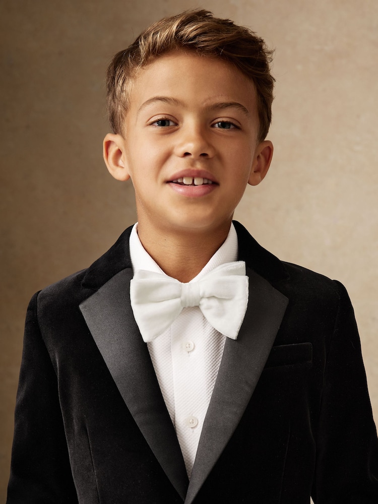 Reiss Ivory Hike Velvet Bow Tie - Image 5 of 5 Reiss Ivory Hike Velvet Bow Tie - Image 5 of 5