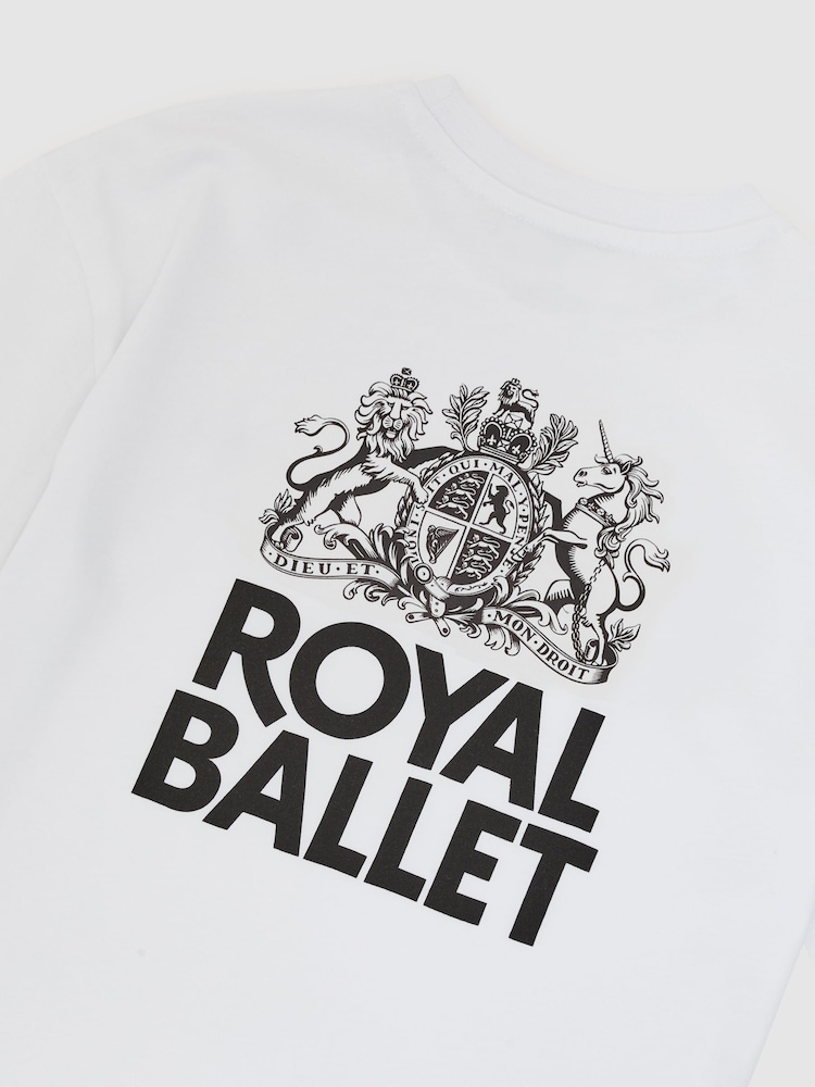 Reiss White Principal 3-9 yrs Reiss | Royal Ballet Logo Unisex Fit T-Shirt - Image 5 of 5 Reiss White Principal 3-9 yrs Reiss | Royal Ballet Logo Unisex Fit T-Shirt - Image 5 of 5