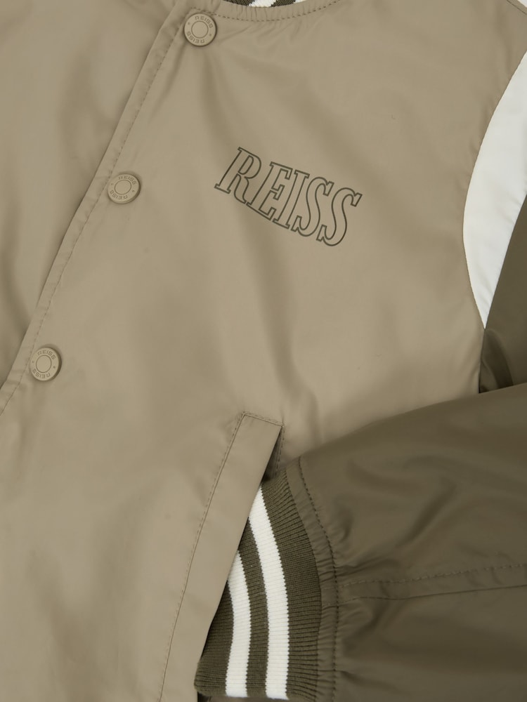 Reiss Green Roy Colour-Block Bomber Jacket - Image 5 of 5 Reiss Green Roy Colour-Block Bomber Jacket - Image 5 of 5