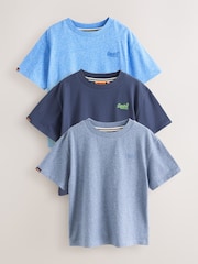 أزرق - حزمة من 3 تيشرتات من Superdry - صورة 1 من 8
