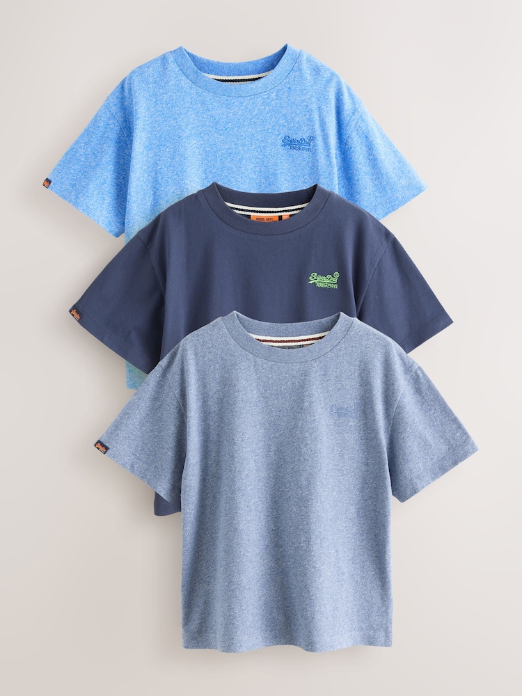 أزرق - حزمة من 3 تيشرتات من Superdry - صورة 1 من 8