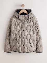 חום משובץ - ז'קט מרופד קליל - תמונה 6 מתוך 8