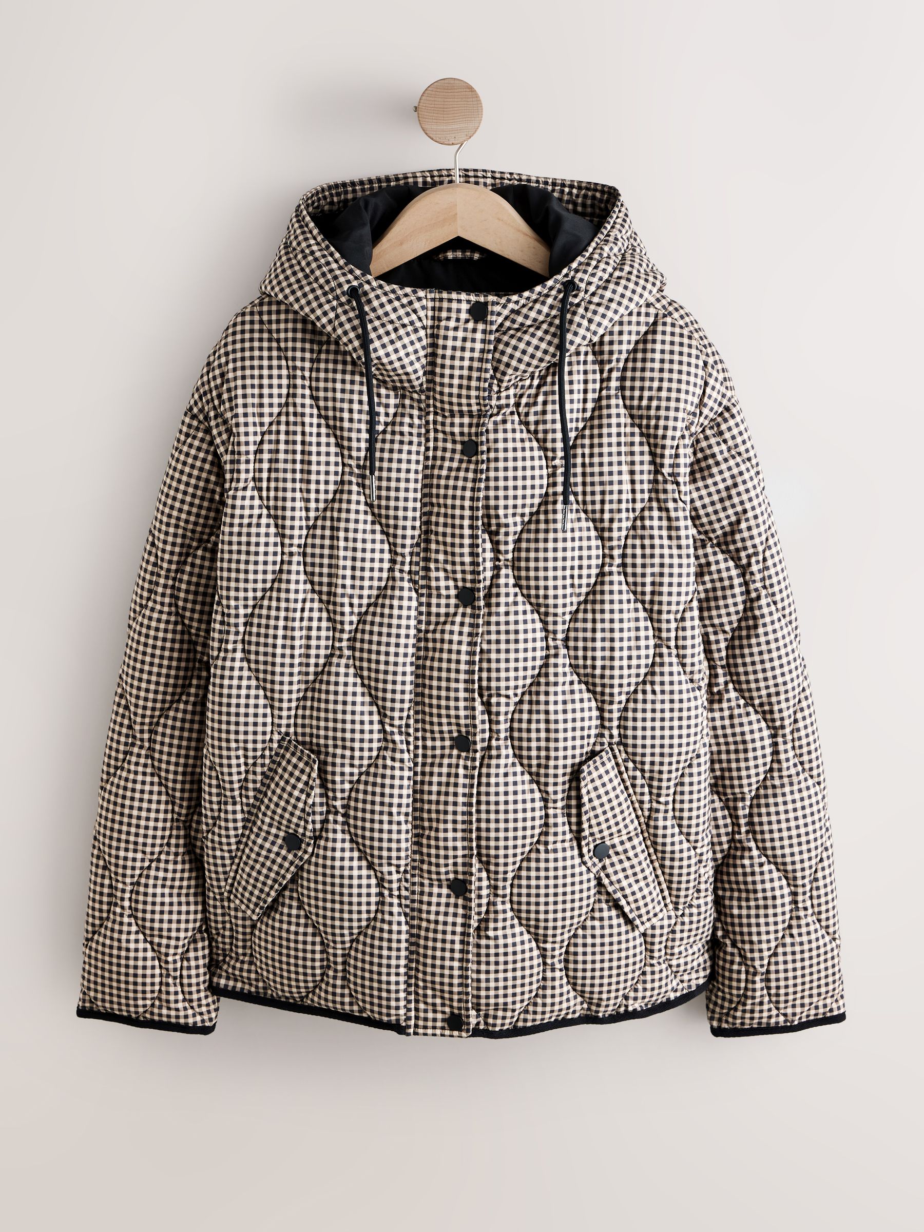 Buy Brown Check Lightweight Quilted Jacket from Next USA