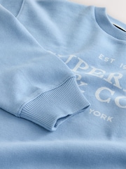 Superdry Light Blue Sweat Top & Shorts Set - Image 4 of 5