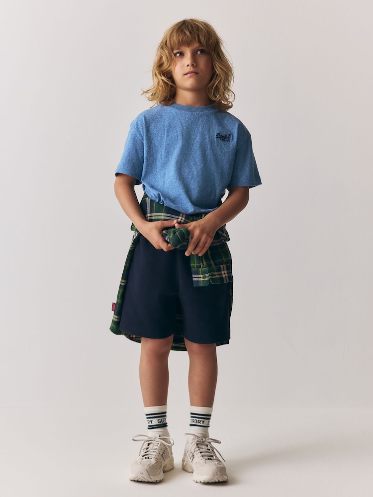 Superdry Blue T-Shirt and Shorts Set - Image 2 of 6 Superdry Blue T-Shirt and Shorts Set - Image 2 of 6
