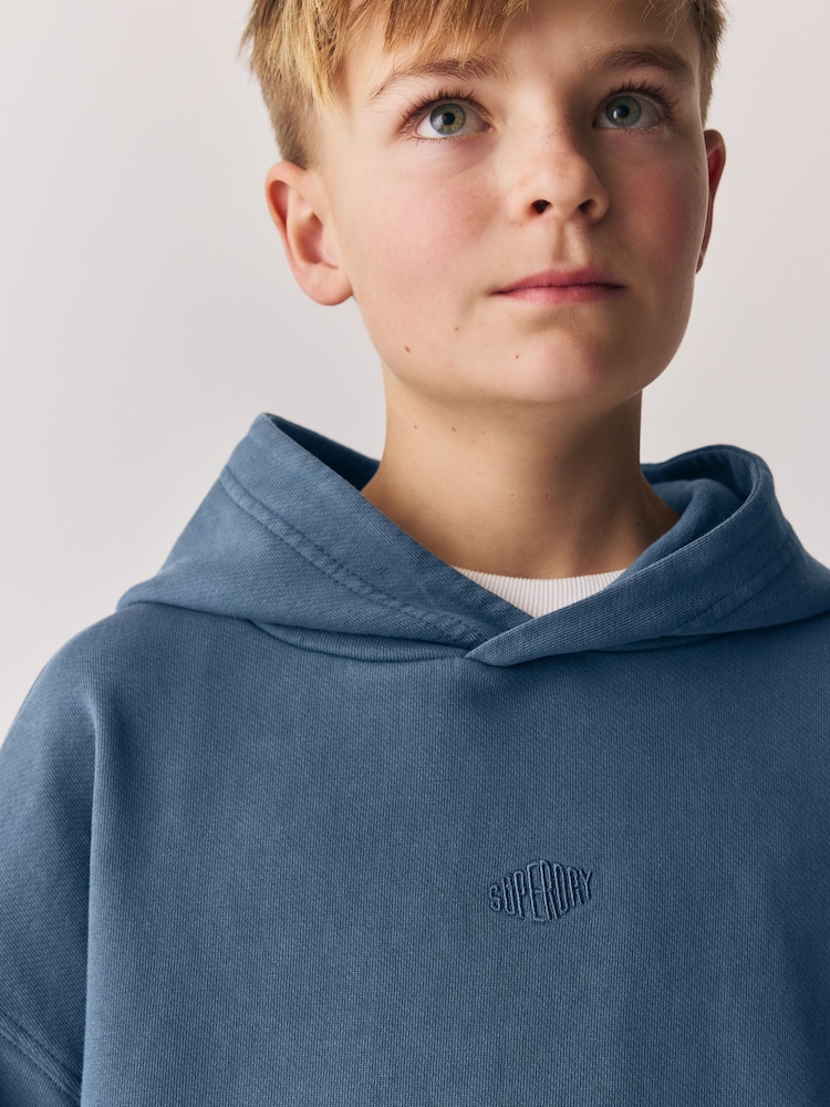 Superdry Blue Hoodie & Jogger Set - Image 2 of 10 Superdry Blue Hoodie & Jogger Set - Image 2 of 10