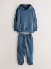 Superdry Blue Hoodie & Jogger Set - Image 5 of 10