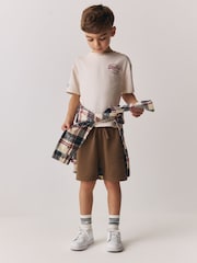 Superdry Brown/White T-Shirt and Short Set - Image 2 of 6