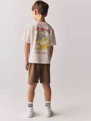 Superdry Brown/White T-Shirt and Short Set - Image 3 of 6