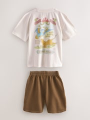Maro/Alb - Superdry T-Shirt and Shorts Set - Imaginea 8 din 11
