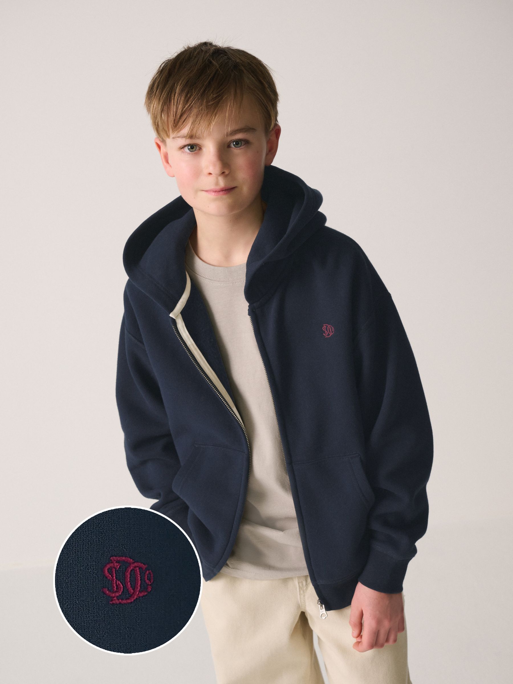 Buy Superdry Navy Zip Through Hoodie from Next USA