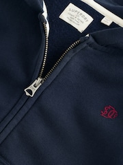 Marineblau - Superdry Kapuzenjacke mit Reißverschluss - Bild 8 von 9