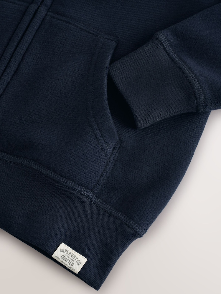 Marineblau - Superdry Kapuzenjacke mit Reißverschluss - Bild 9 von 9