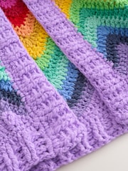 Mehrfarbig im Regenbogendesign - Hand Knit Tie Front Crochet Cardigan - Bild 3 von 4