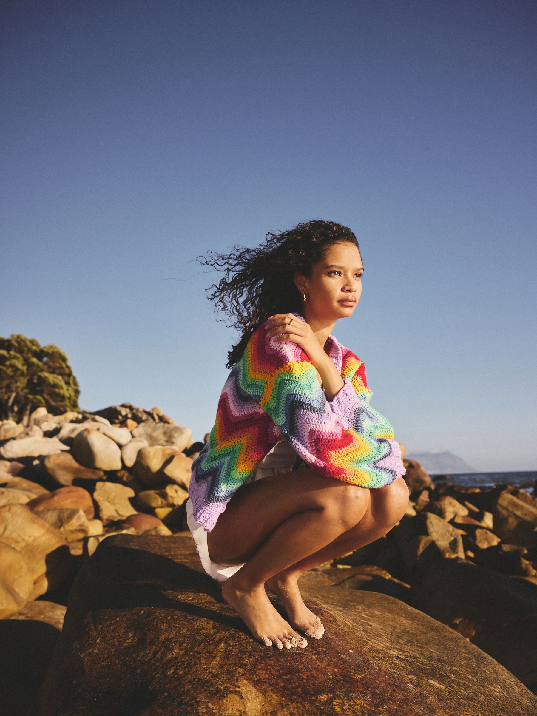 Buy Multi Rainbow Hand Knit Crochet Cardigan from Next USA