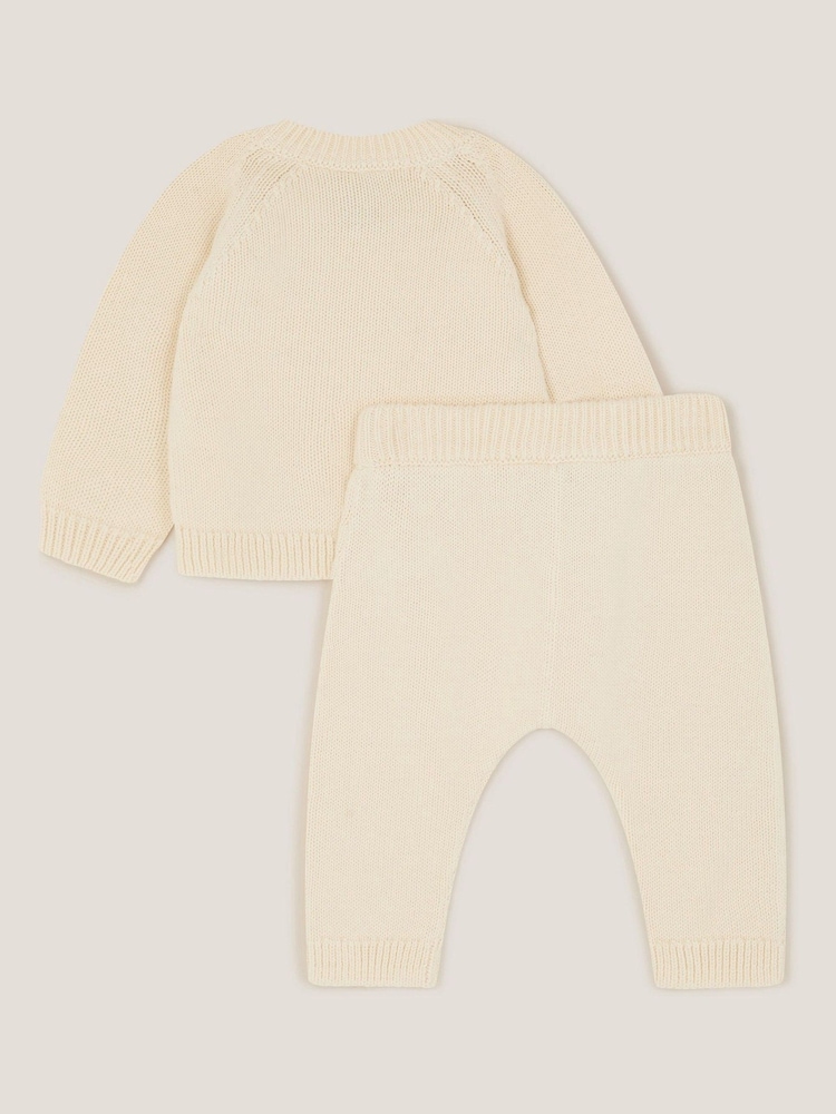Monsoon Cream Newborn Polar Bear Knitted Top & Trousers Set - Image 2 of 3 Monsoon Cream Newborn Polar Bear Knitted Top & Trousers Set - Image 2 of 3