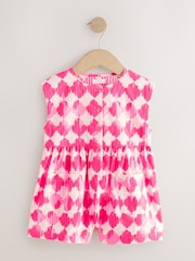 Neon Pink Soft Checkerboard Print Sleeveless Playsuit (3mths-7yrs) - Image 5 of 8