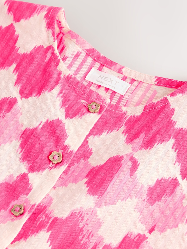 Neon Pink Soft Checkerboard Print Sleeveless Playsuit (3mths-7yrs) - Image 8 of 8