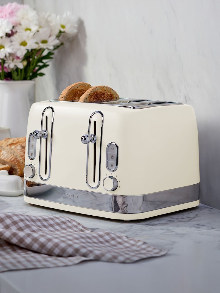 Laura Ashley Dove Grey 4 Slice Toaster - Image 2 of 6