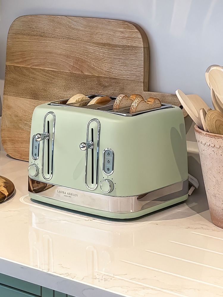 Laura Ashley Sage Leaf 4 Slice Toaster - Image 2 of 7