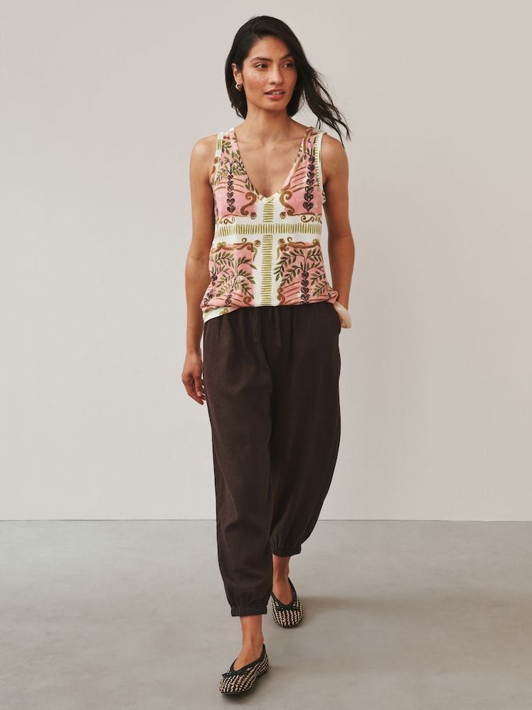 Peach Pink Print - Модальный жилет - 6ичинен 2 сүрөт