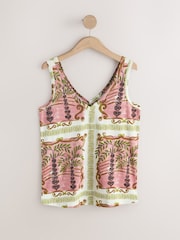 Peach Pink Print - Модальный жилет - 6ичинен 4 сүрөт