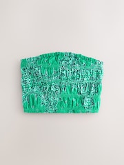 Grön Bandana Tryck - Rynkad bandeau-topp med bröstband - Bild 6 av 8