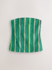 жашыл Stripe - Cotton Rich Bandeau Boobtube Top - 3ичинен 1 сүрөт