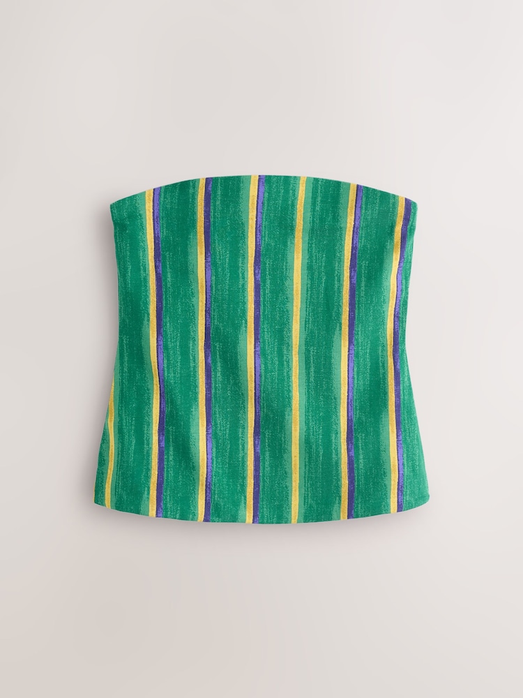 жашыл Stripe - Cotton Rich Bandeau Boobtube Top - 3ичинен 1 сүрөт