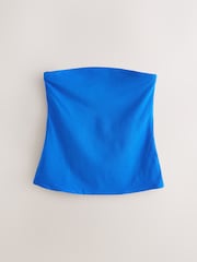 Blue Cotton Rich Bandeau Boobtube Top - Image 1 of 3