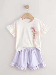 Ecru White Flower Fairies Shorts Set (3mths-7yrs) - Image 5 of 8