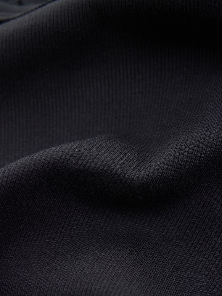 Black/White Ribbed Racer Tank Vest Sleeveless Top - Image 3 of 3