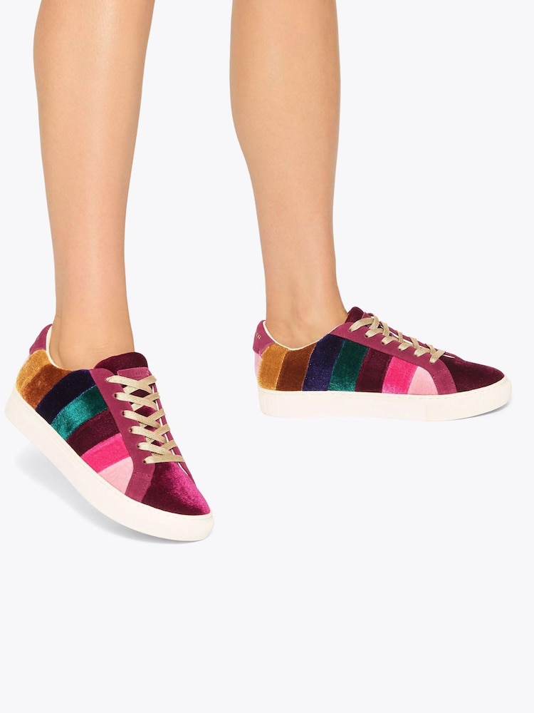Kurt Geiger London Pink Lane Stripe Cupsole Trainers - Image 1 of 5 Kurt Geiger London Pink Lane Stripe Cupsole Trainers - Image 1 of 5