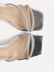 Linzi Silver Ruma Wide Fit Diamante Heeled Sandals - Image 5 of 5